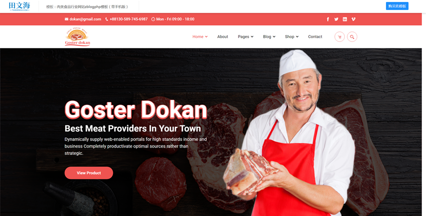 外贸企业模板：肉类食品行业网站(zblogphp模板)