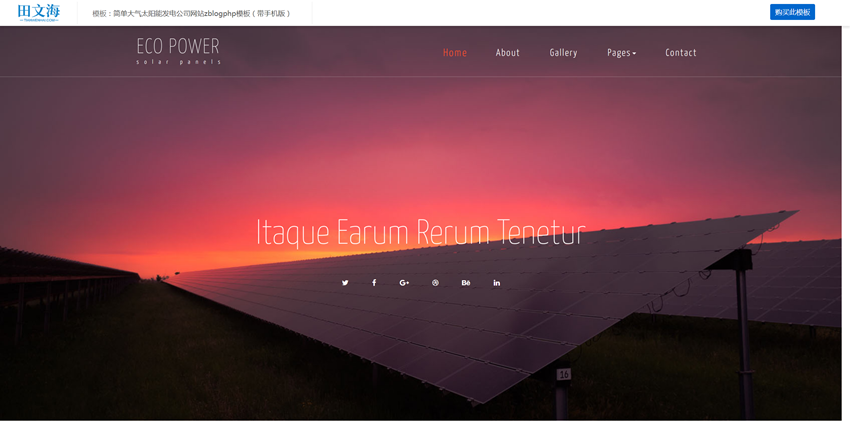 外贸企业模板：简单大气太阳能发电公司网站(zblogphp模板)