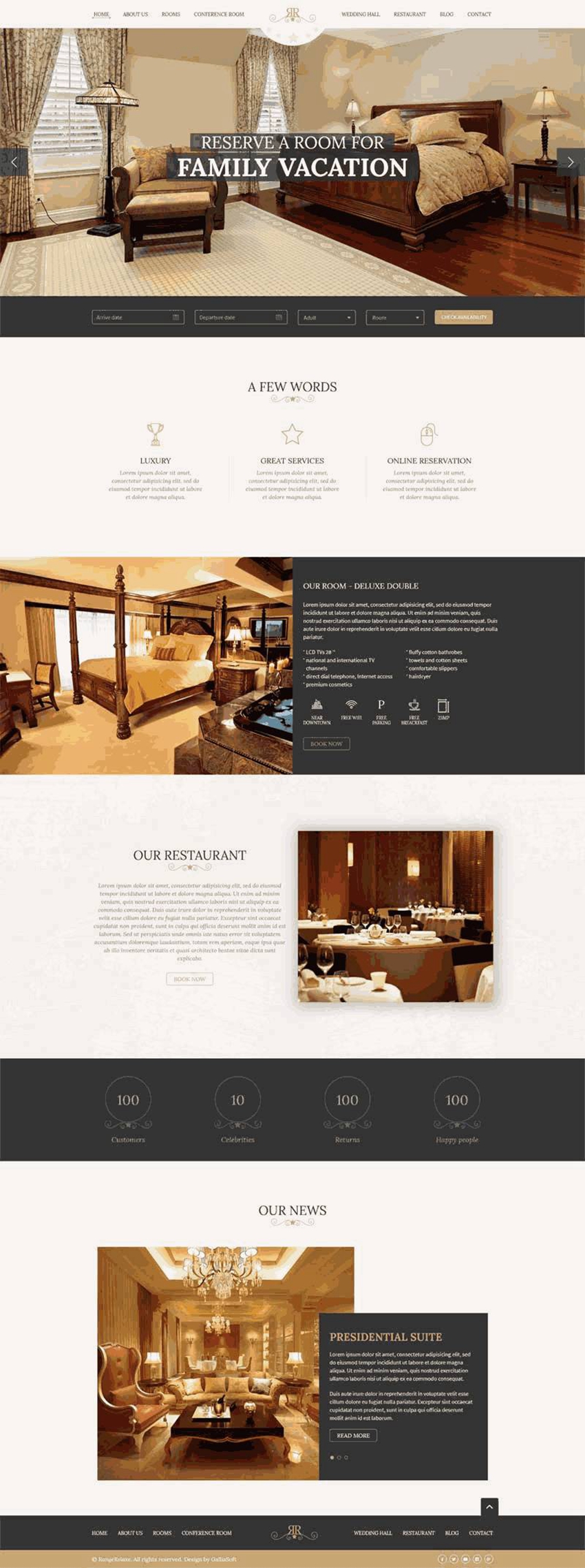 外贸企业模板：大气豪华酒店预订网站(zblogphp模板)