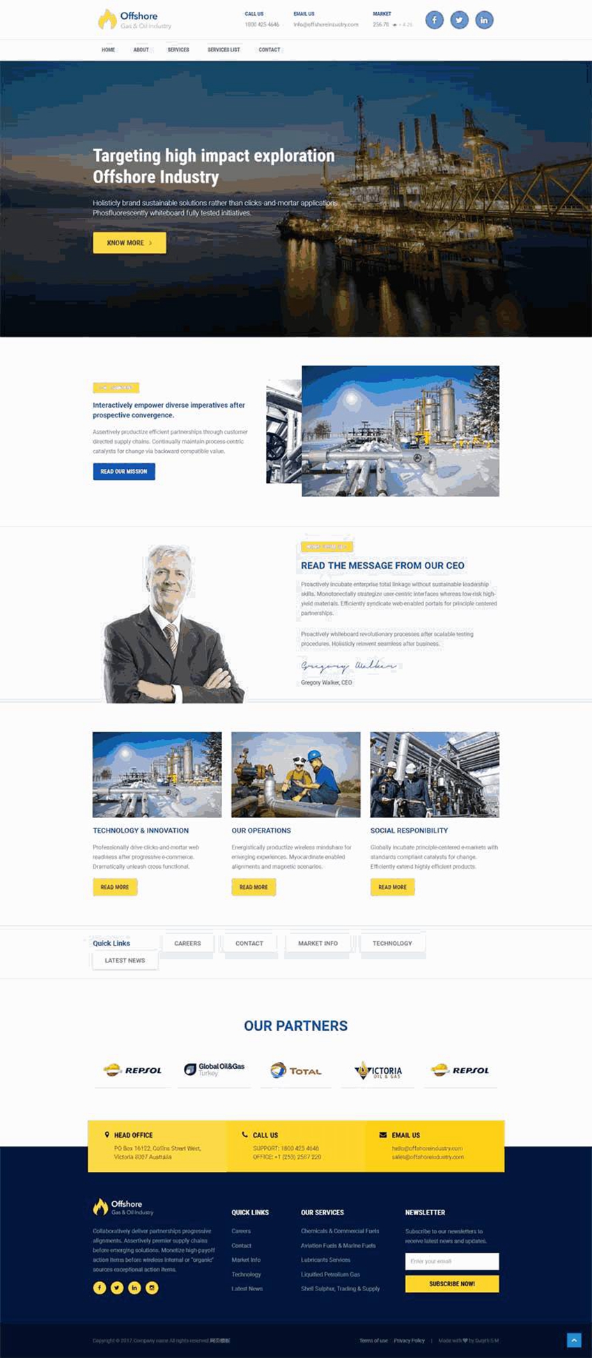 外贸企业模板：简洁大气机械工业生产公司网站(zblogphp模板)